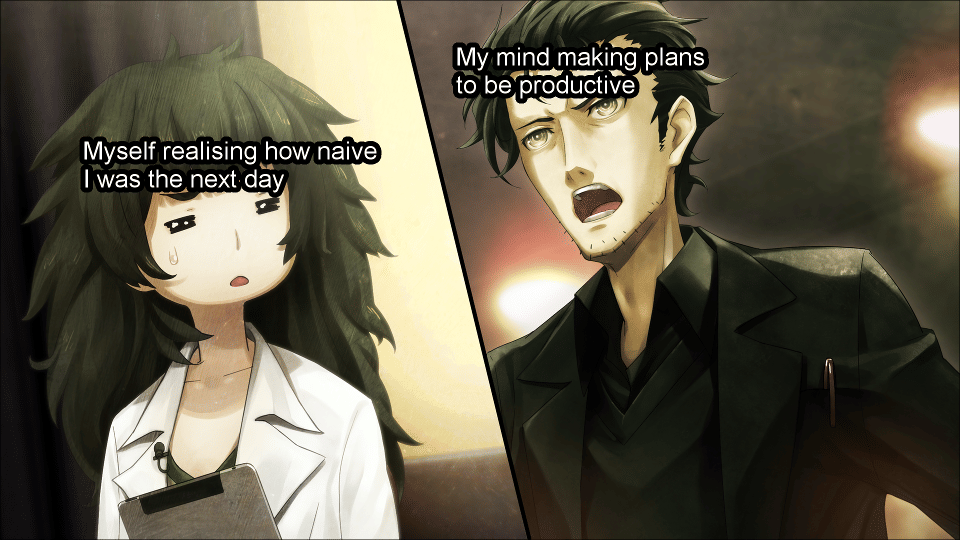 meme anime tentang niat produktif