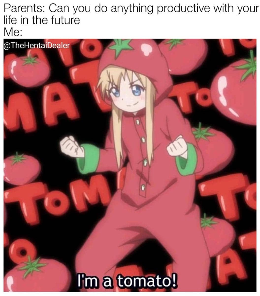 meme anime tentang niat produktif