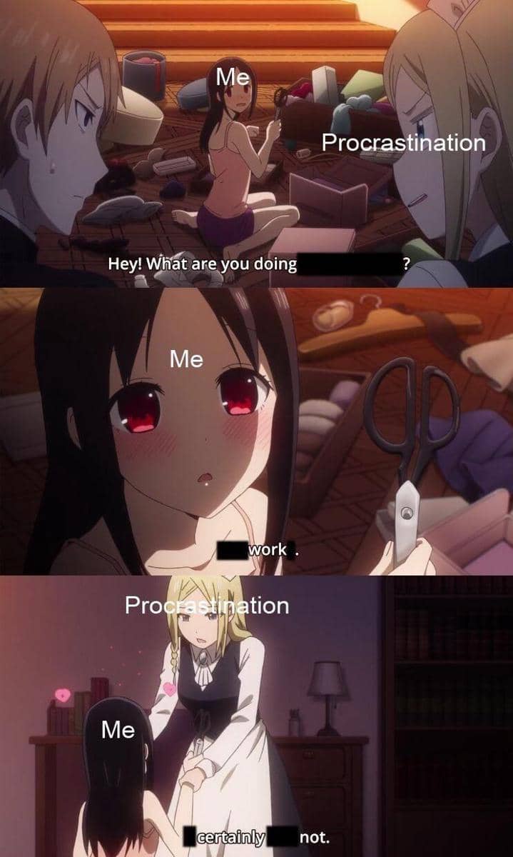meme anime tentang niat produktif