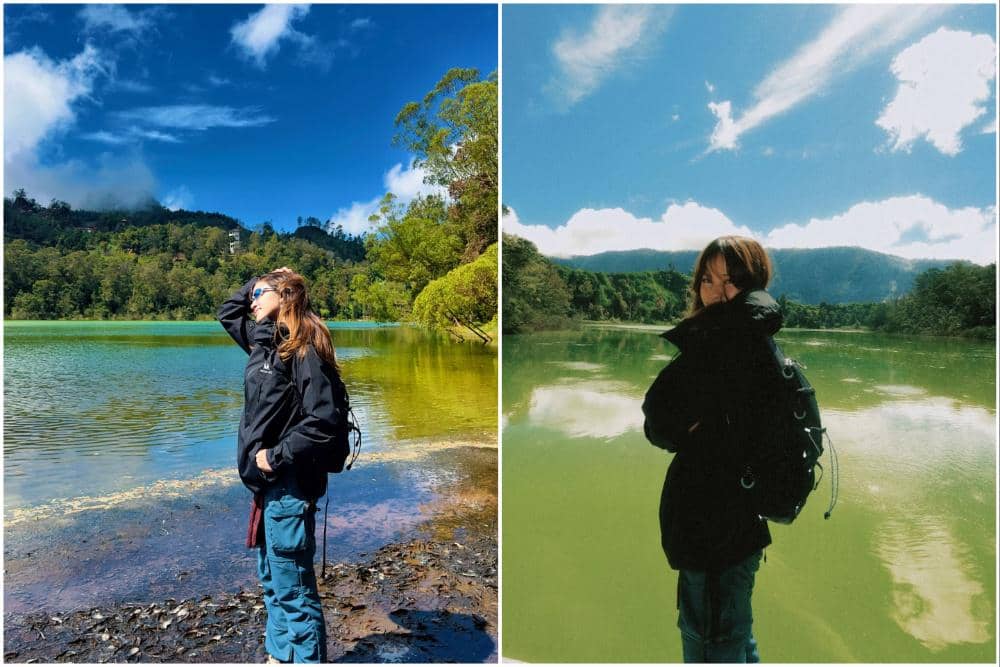 10 Potret Bella Graceva Berlibur ke Telaga Warna, Healing!