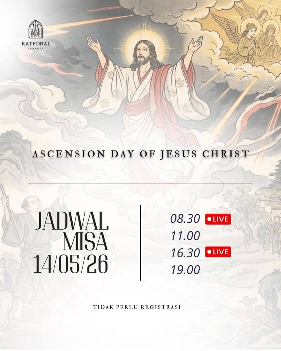 Jadwal misa Kenaikan Tuhan Yesus 2026