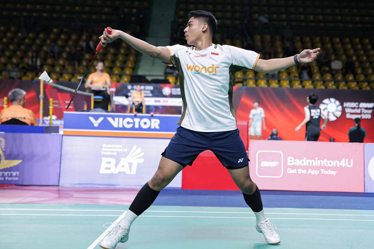 Moh. Zaki Ubaidillah memetik kemenangan dari 32 besar Thailand Open 2026. 