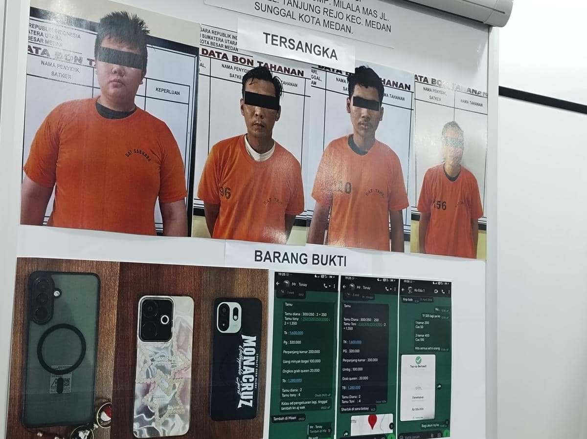 4 Pelaku Jaringan Prostitusi Online Anak di Medan Ditangkap Polisi