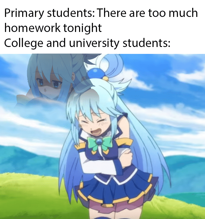 meme anime tentang anak kuliahan