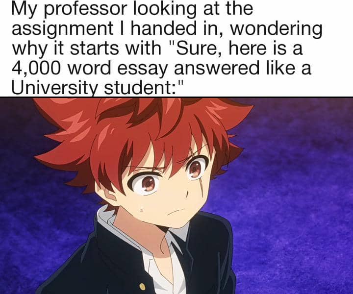 meme anime tentang dosen