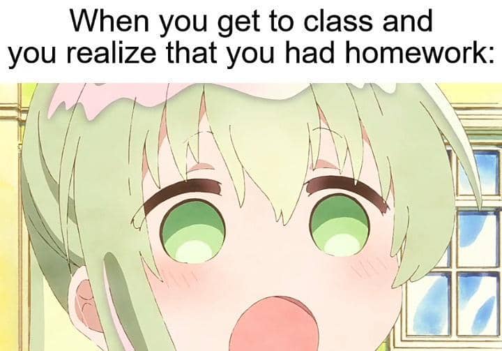 meme anime tentang anak kuliahan