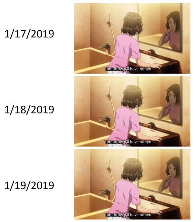 meme anime tentang anak kuliahan