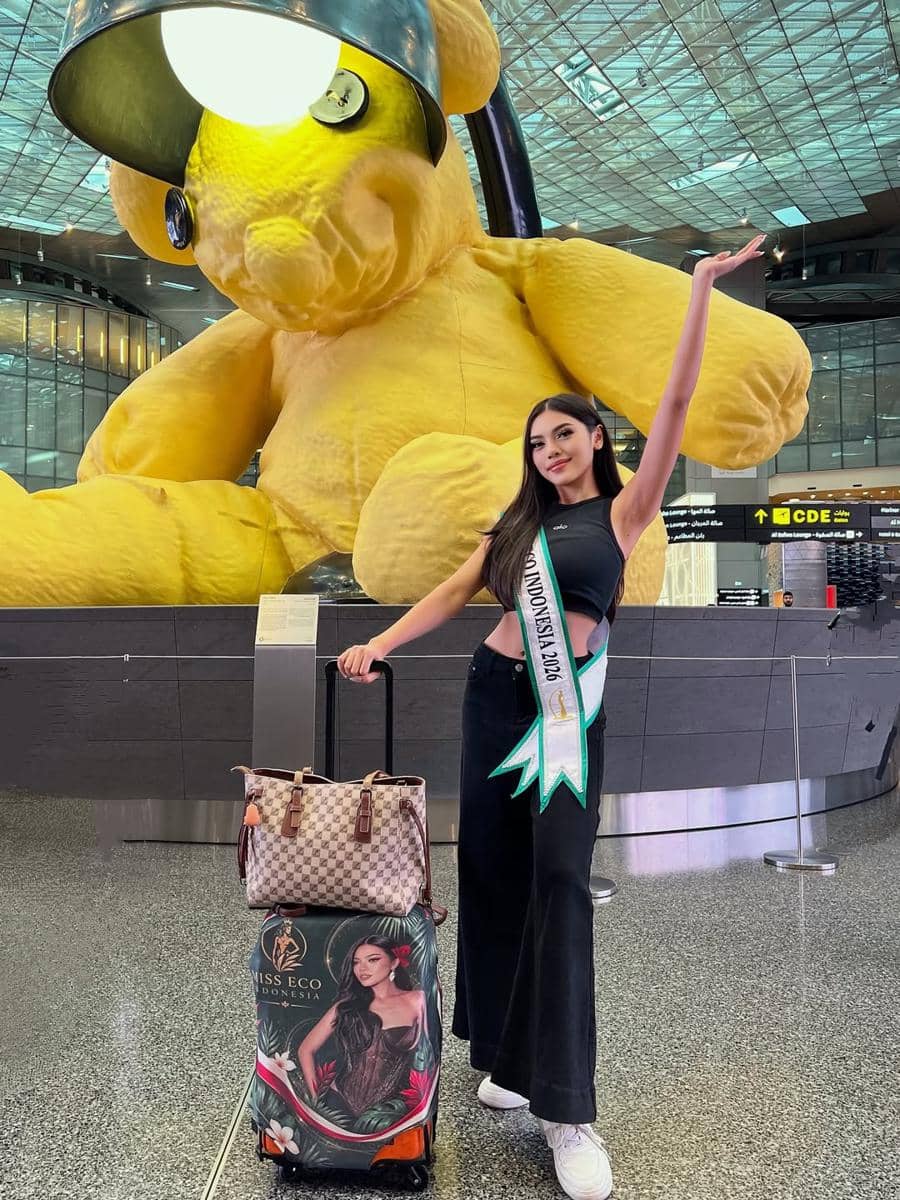 Potret Keberangkatan Finalis Miss Eco International 2026 ke Mesir