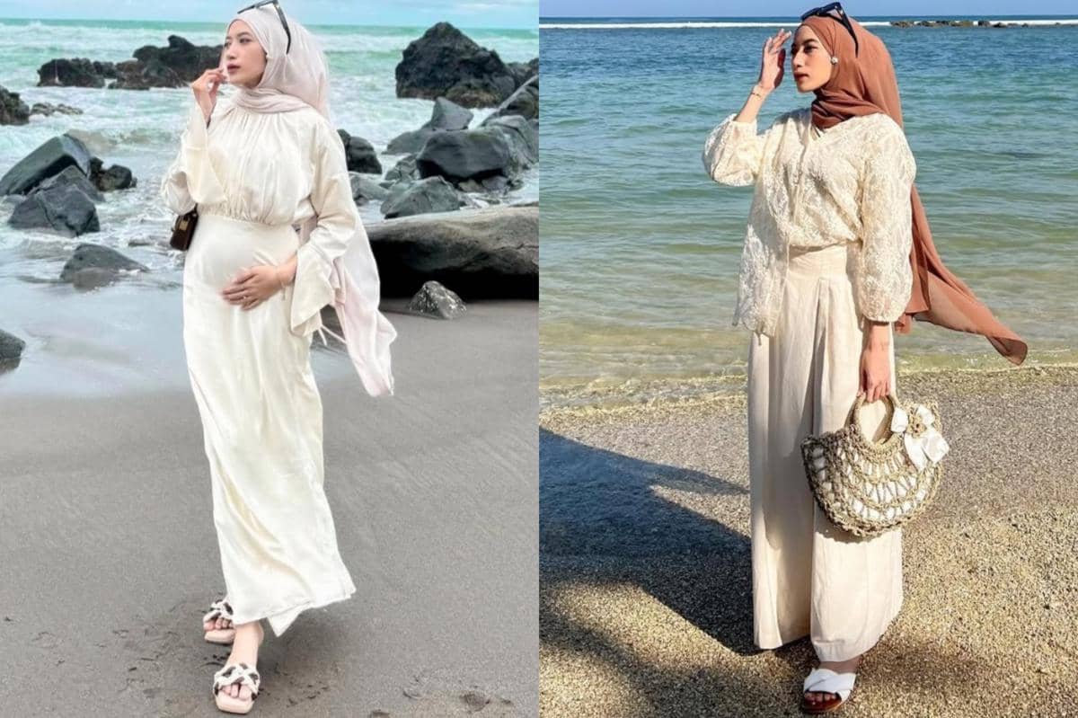 7 Ide Outfit ke Pantai ala Rafika Rahma, Chic dan Anggun!