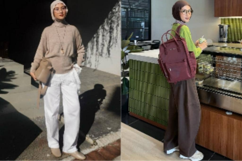 7 Ide Padu Padan Atasan Rajut ala Inas Rana, Kekinian!