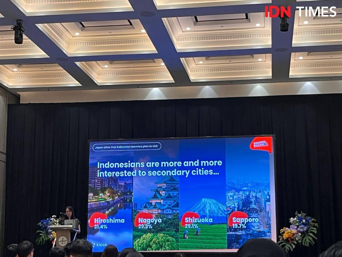 Potret pemaparan secondary cities di Jepang dalam acara Klook Travel Pulse 2026, The Langham, Jakarta Selatan (IDN Times/Dhiya Awlia Azzahra