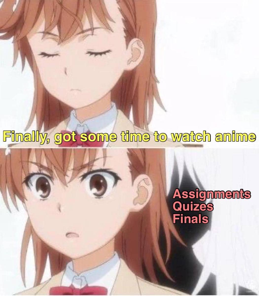 meme anime tentang tugas