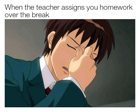 meme anime tentang tugas