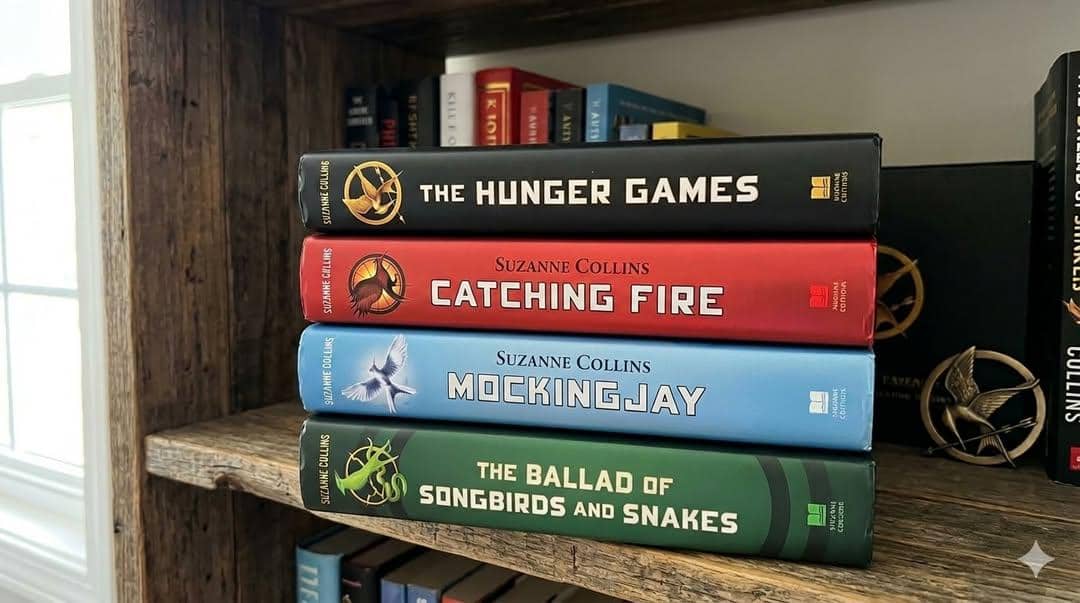 Tampilan buku series The Hunger Games by Suzanne Collins
