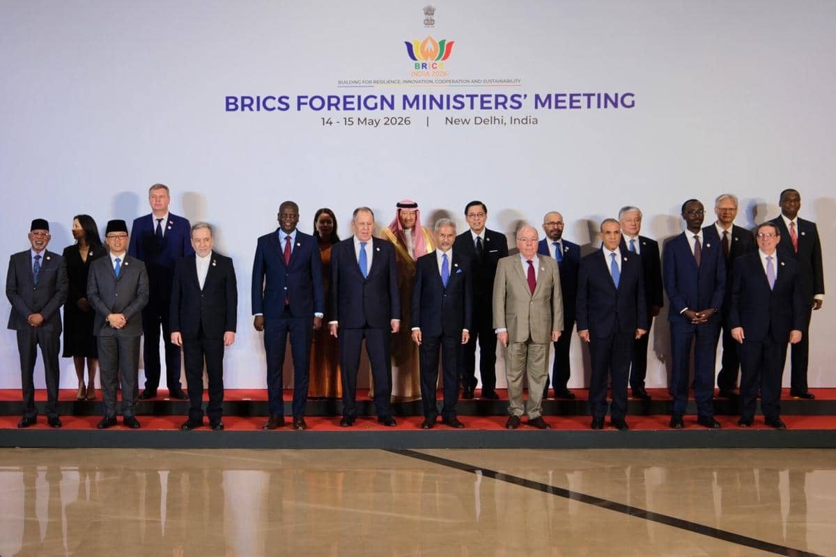 Menlu Sugiono hadiri FMM BRICS di New Delhi, India. (AFP/ARUN SANKAR)