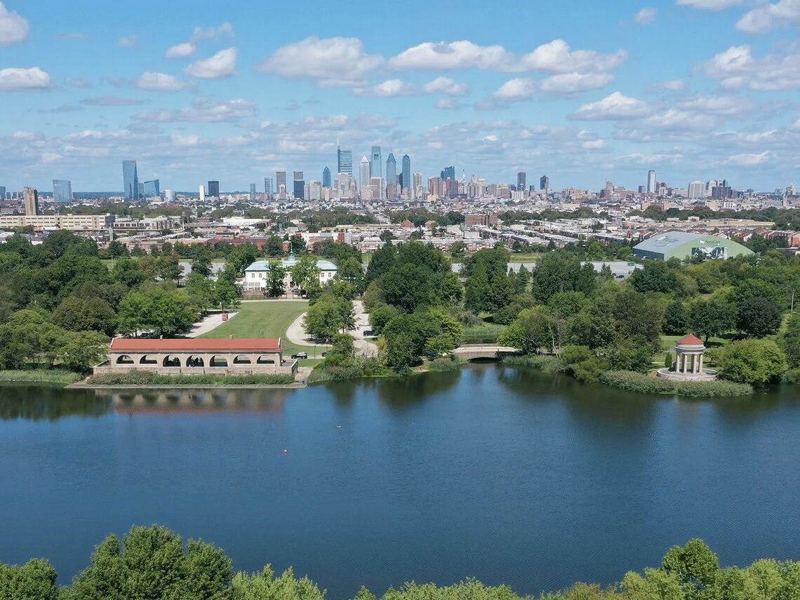 Potret Franklin Delano Roosevelt Park di Philadelphia, Pennsylvania, Amerika Serikat