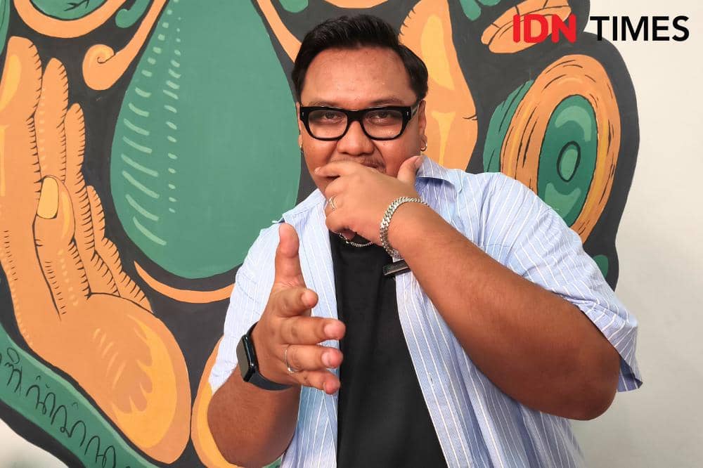 Potret Ndarboy Genk usai wawancara eksklusif di Mabes Balker Baru, Kabupaten Bantul, Daerah Istimewa Yogyakarta, Selasa (12/5/2026)