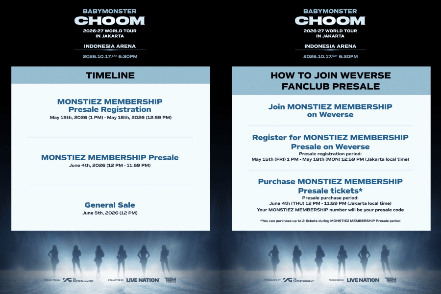poster konser BABYMONSTER CHOOM di Jakarta (x.com/TEMGMT)