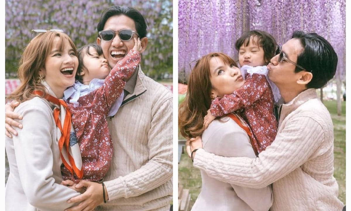 9 Potret Sabrina Anggraini Lihat Musim Bunga Wisteria di Jepang