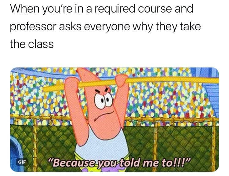 meme SpongeBob tentang dosen