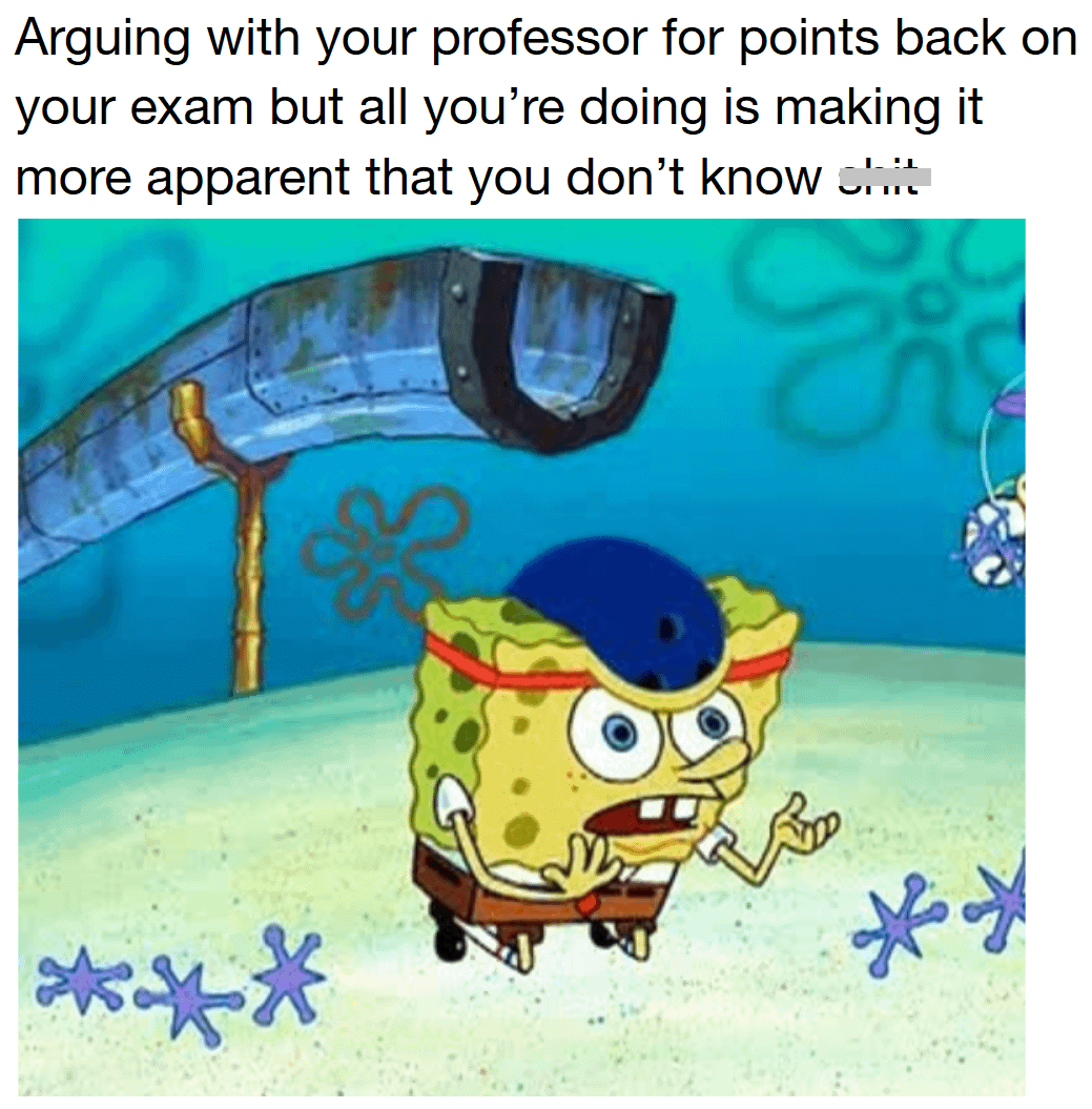 meme SpongeBob tentang dosen
