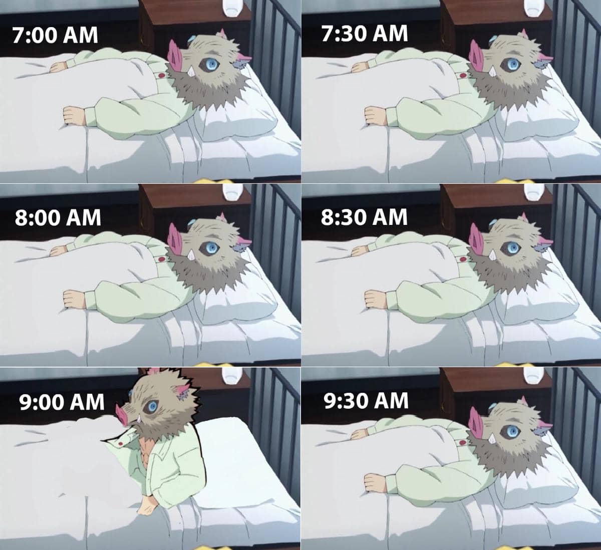 meme anime tentang tidur 8 jam