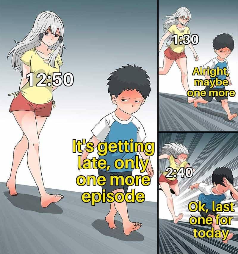 meme anime tentang tidur 8 jam