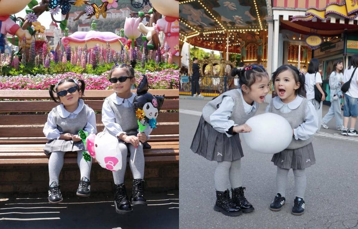 7 Potret Seru Ameena dan Azura di Everland Theme Park, Korea