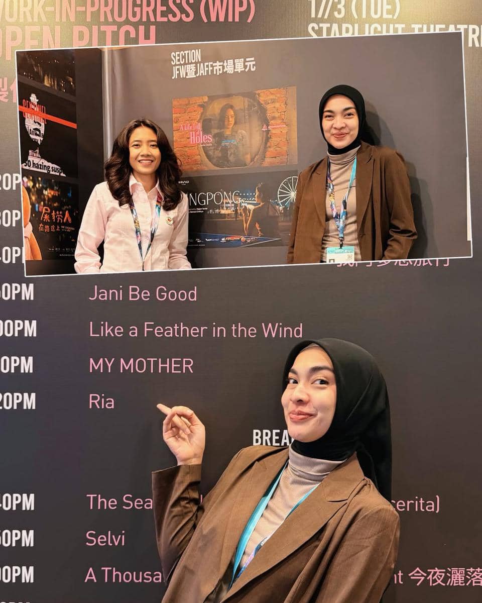 Tika Bravani saat hadir di acara Filmart 2026 di Hong Kong