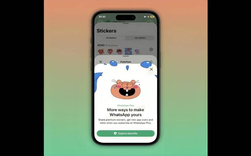 stiker premium animasi di WhatsApp Plus
