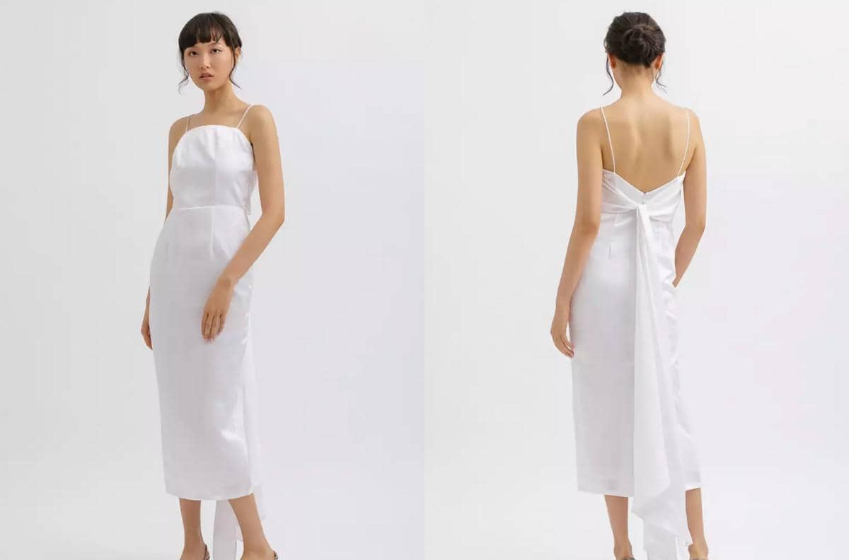 Cloth Inc - Square Neck Backless Tied Midi Dress