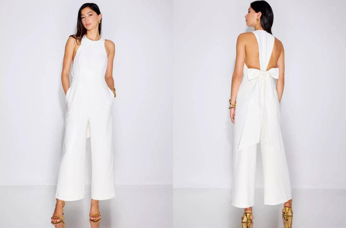 Love, Bonito - Ribbon Tie Halter Neck High Waist Jumpsuit