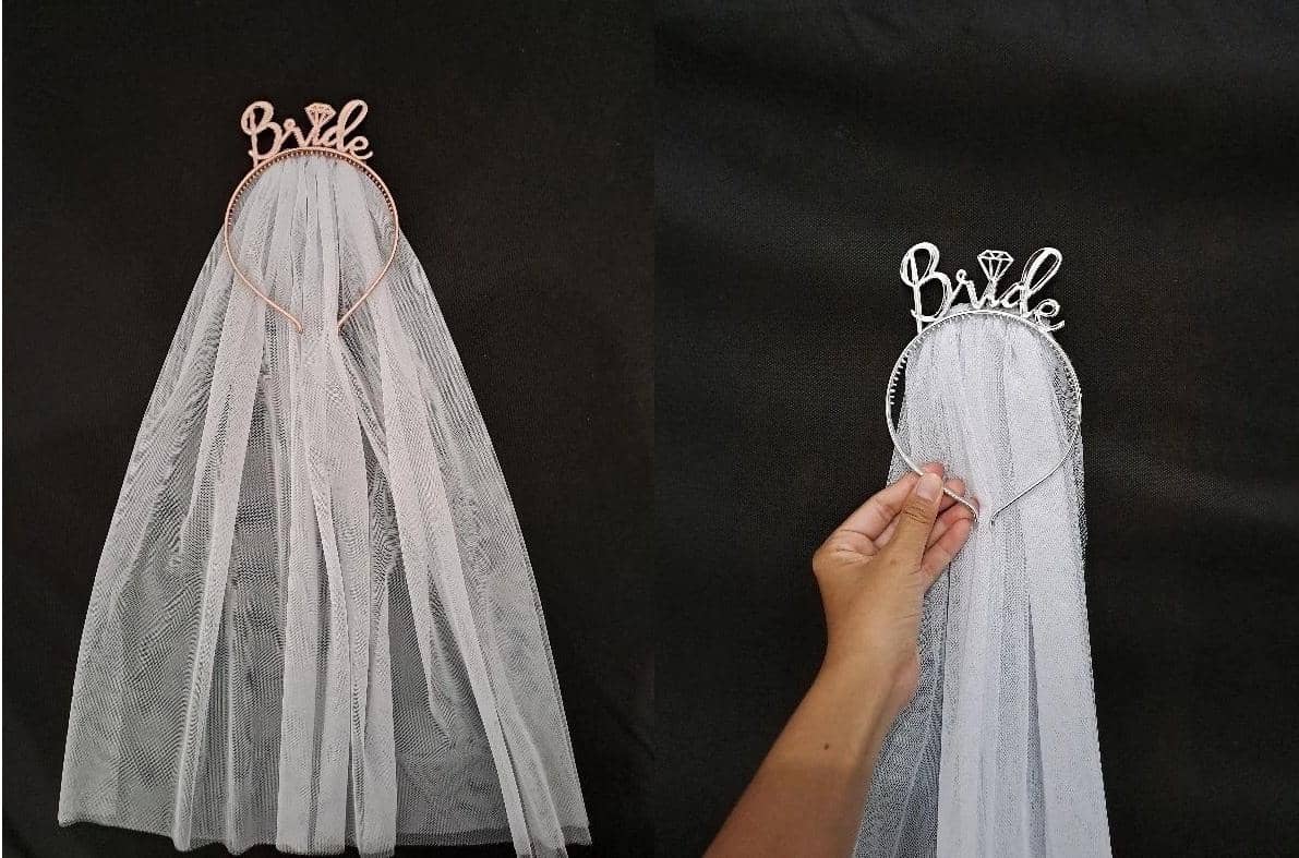 Bando bridal shower dengan veil - Pretty Tecla