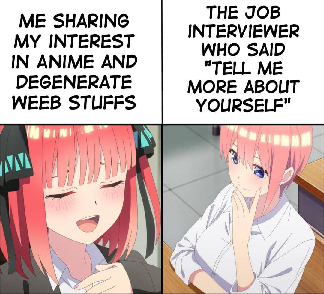 meme anime tentang melamar kerja