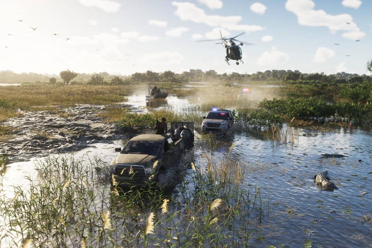 Cuplikan Grassrivers, salah satu lokasi GTA 6 yang terinspirasi Everglades, Florida.