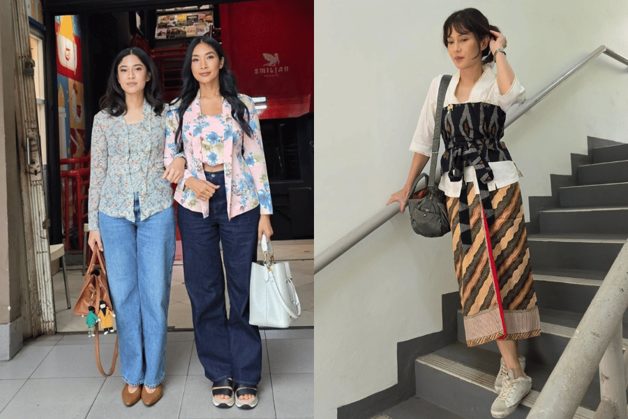 10 Gaya OOTD ke Toko Buku ala Dian Sastro, Gemar Berkebaya!