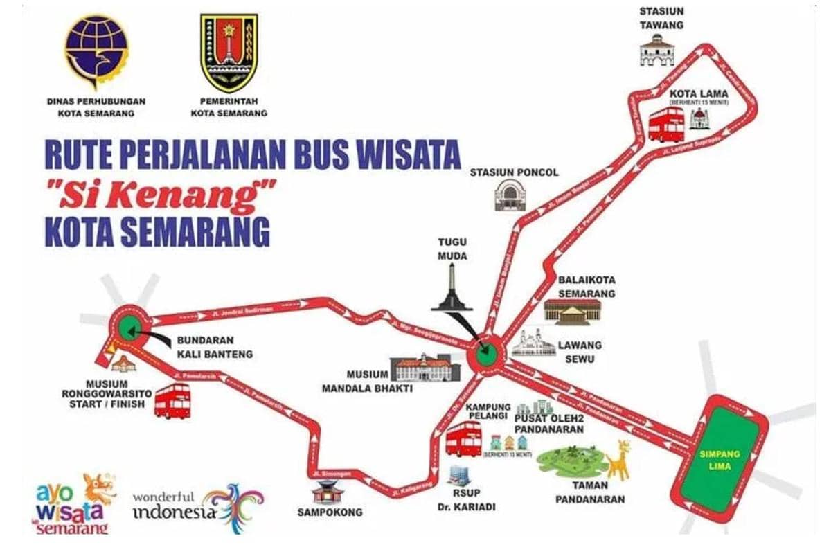 rute bus wisata Kota Semarang