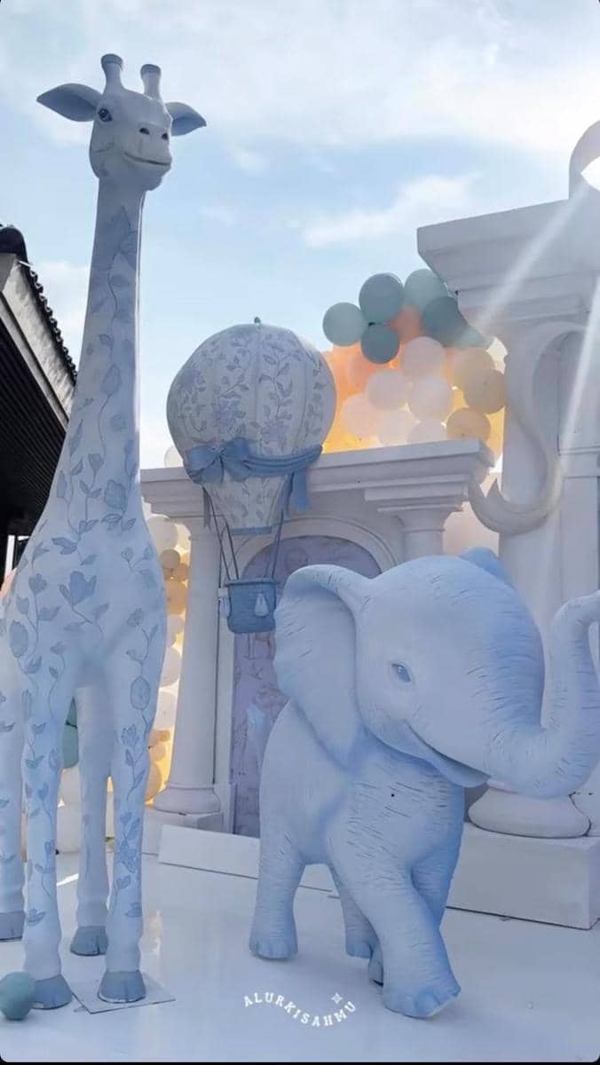 dekorasi gender reveal Nanda Arsyinta