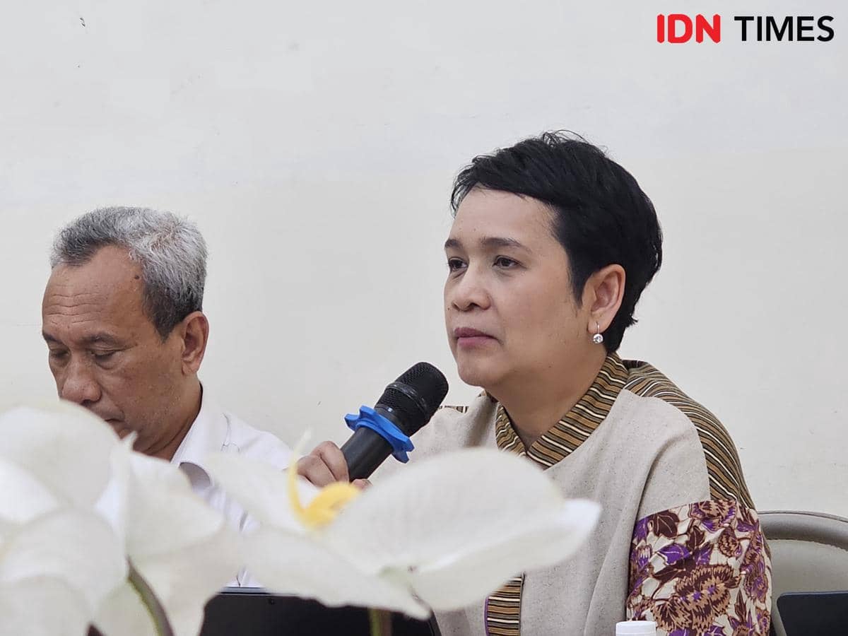 Dirjen Teknologi Pemerintah Digital, Mira Tayyiba di acara media briefing Komdigi, Senin (18/5/2026). (IDN Times/Deti Mega Purnamasari)