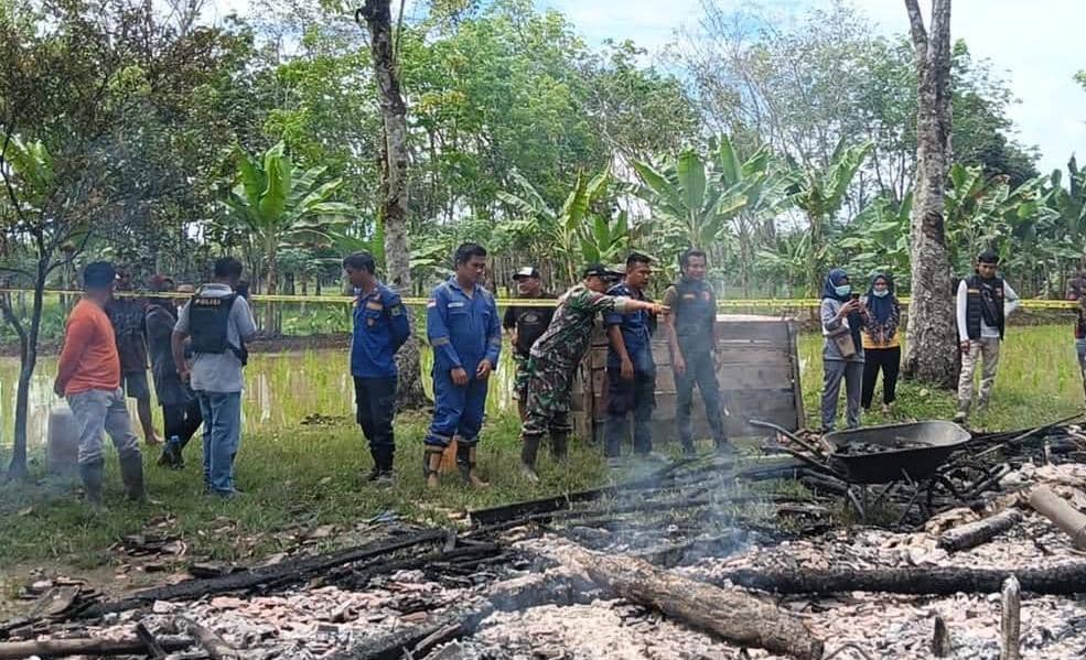 Kondisi kebakaran rumah di Desa Kasmaran Kabupaten Muba.