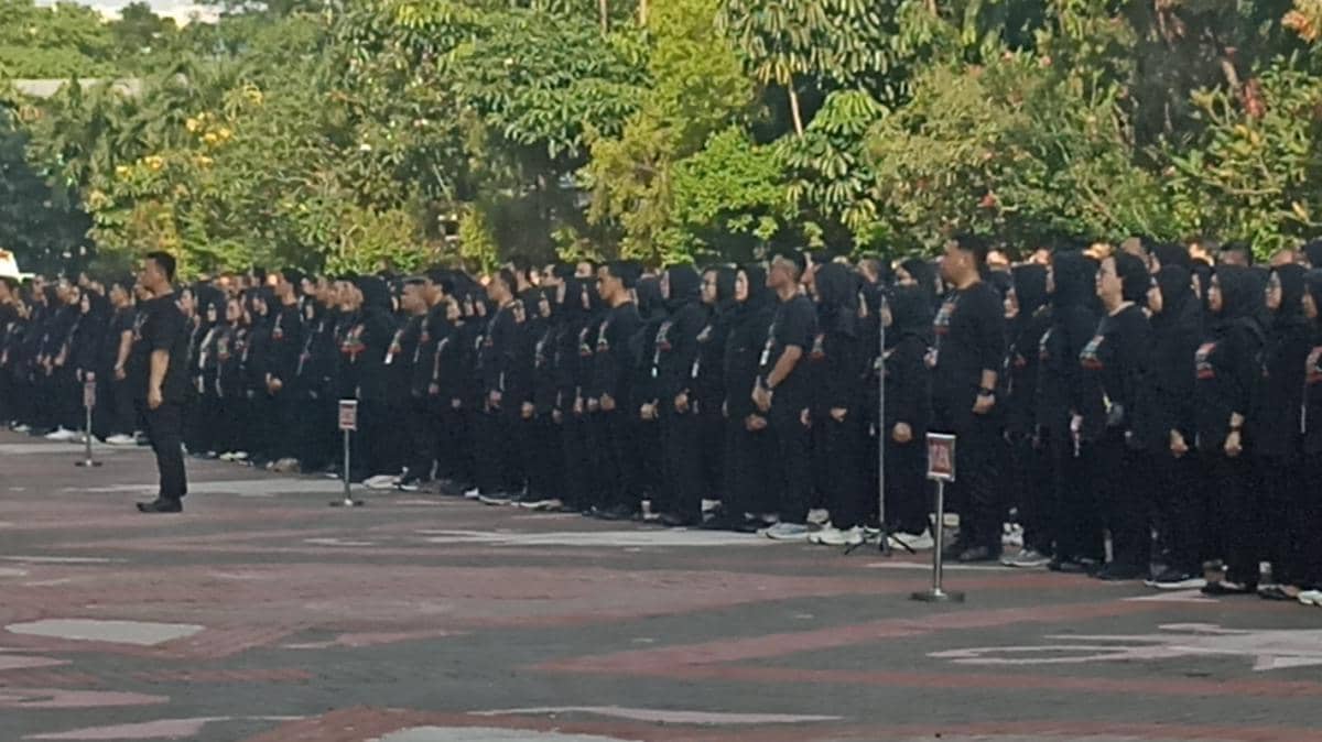 Menteri Sosial Syaifullah Yusuf memimpin ikrar tanpa korupsi di Kemensos l, Senin (18/5/2026).