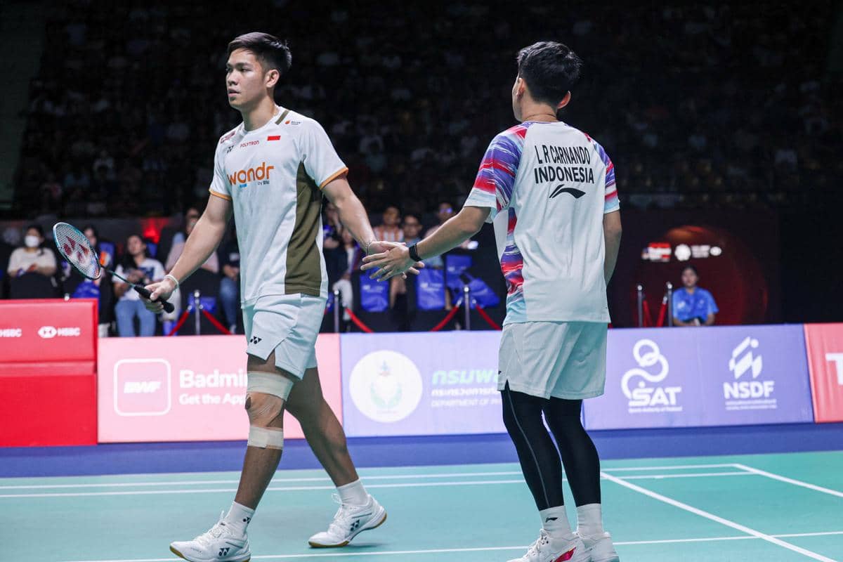 Leo Rolly Carnando/Daniel Marthin di laga final BWF Super 500 Thailand Open 2026 (dok.PP PBSI)
