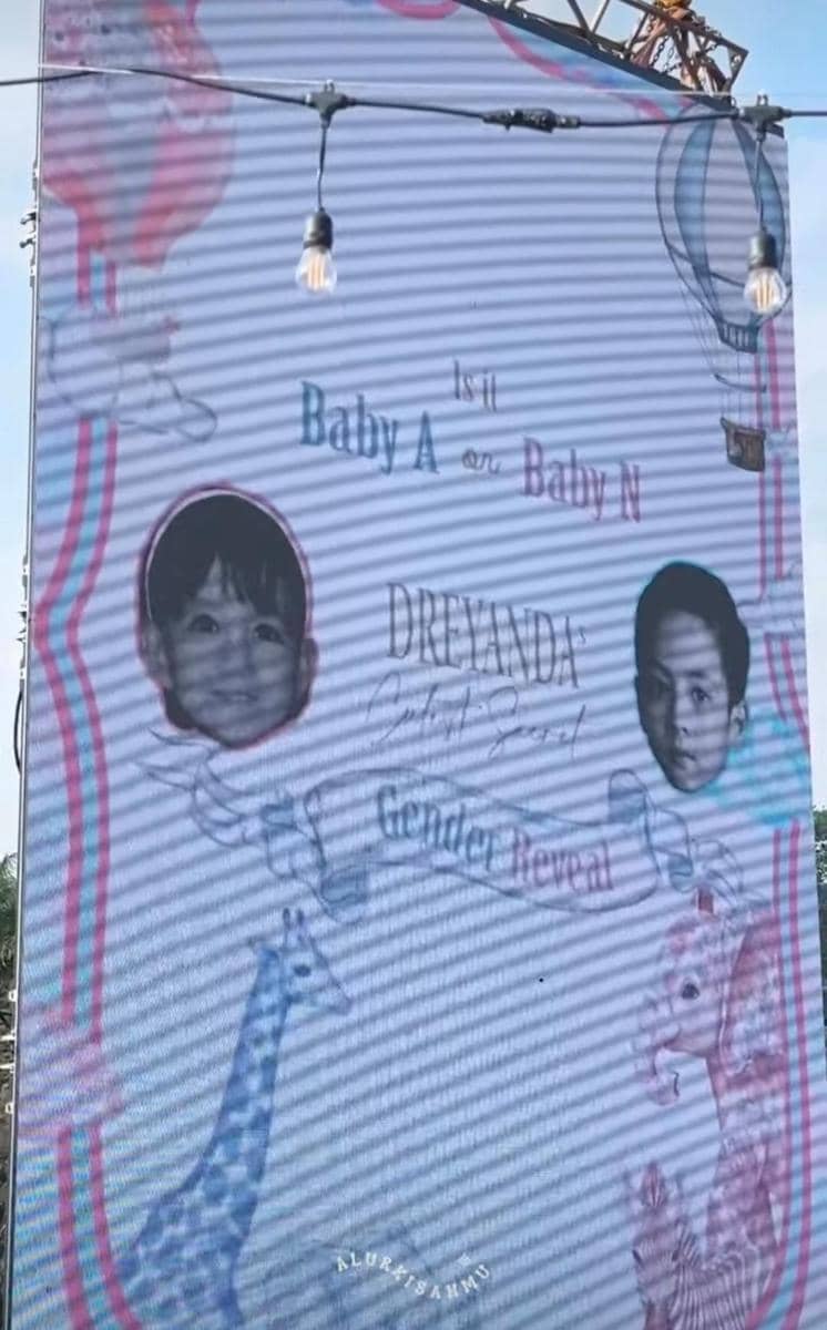 dekorasi gender reveal Nanda Arsyinta