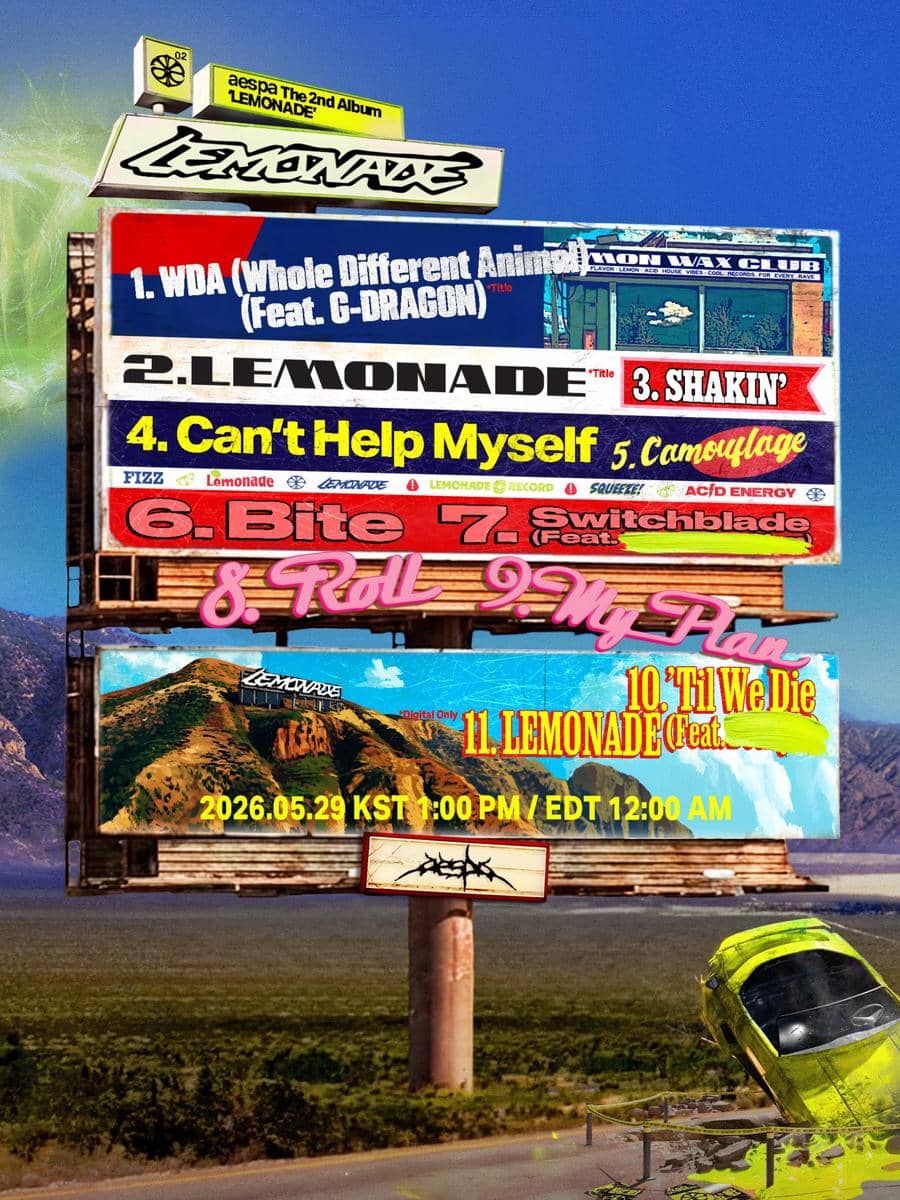 poster tracklist full album kedua LEMONADE aespa