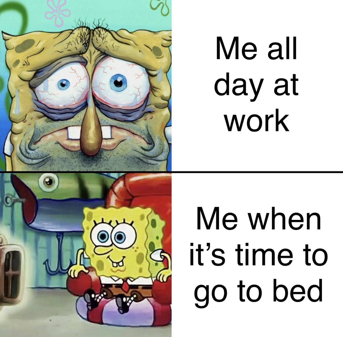 meme SpongeBob tentang momen yang bikin frustasi