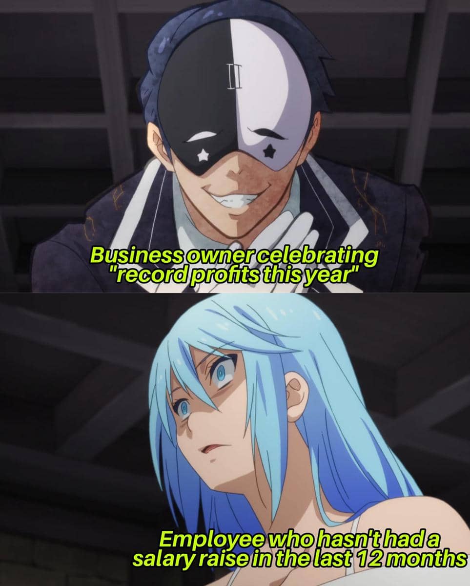 meme anime tentang karyawan