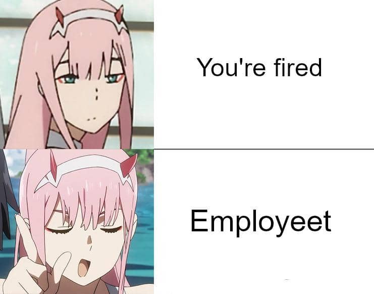 meme anime tentang karyawan