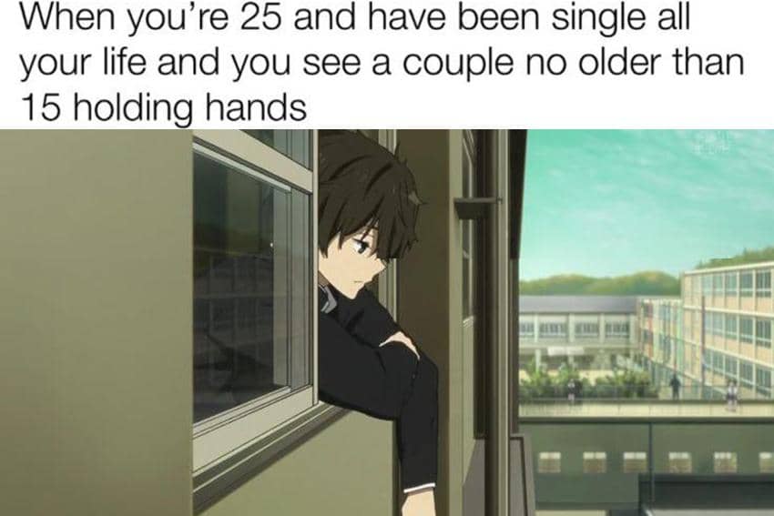8 Meme Anime tentang Nasib Jadi Jomblo, Capek Lihat Orang Pacaran