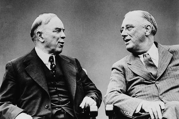 Mantan PM Kanada, William Lyon Mackenzie King dan mantan Presiden AS Franklin D. Roosevelt