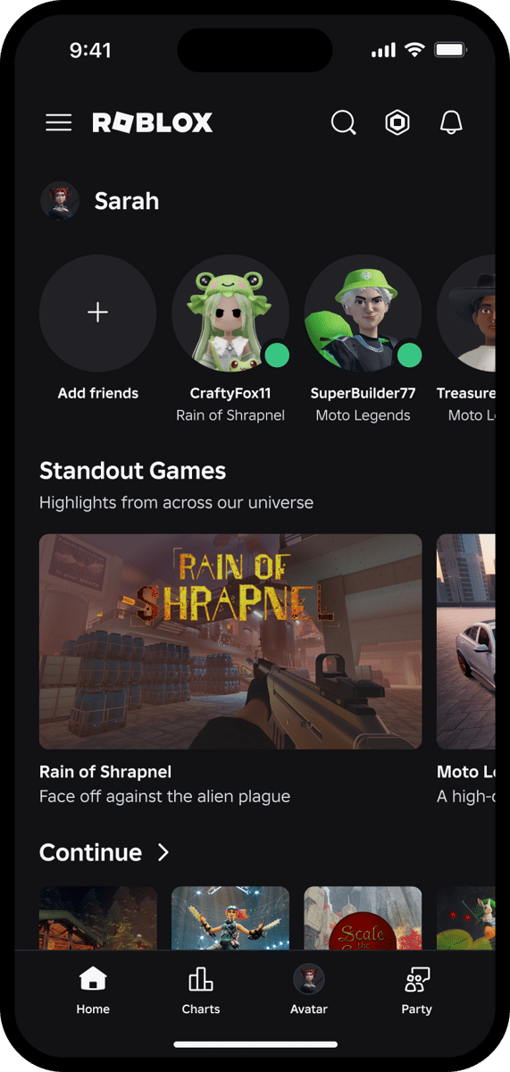 Tampilan Akun Roblox Standar